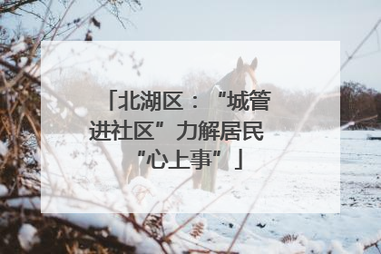北湖区：“城管进社区”力解居民“心上事”