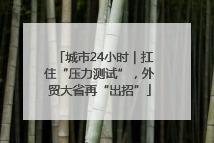 城市24小时｜扛住“压力测试”，外贸大省再“出招”