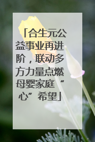 合生元公益事业再进阶，联动多方力量点燃母婴家庭“心”希望