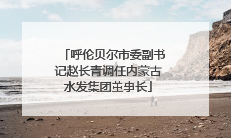 呼伦贝尔市委副书记赵长青调任内蒙古水发集团董事长
