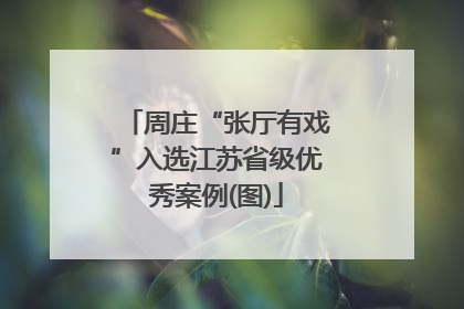周庄“张厅有戏”入选江苏省级优秀案例(图)