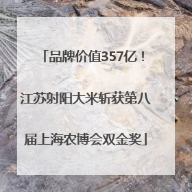 品牌价值357亿！江苏射阳大米斩获第八届上海农博会双金奖