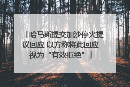 哈马斯提交加沙停火提议回应 以方称将此回应视为“有效拒绝”
