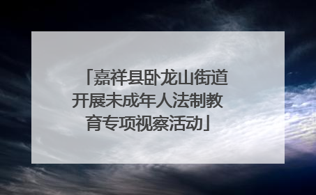 嘉祥县卧龙山街道开展未成年人法制教育专项视察活动