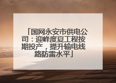 国网永安市供电公司：迎峰度夏工程按期投产，提升输电线路防雷水平