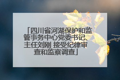 四川省河湖保护和监管事务中心党委书记、主任刘刚 接受纪律审查和监察调查