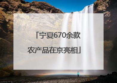 宁夏670余款农产品在京亮相
