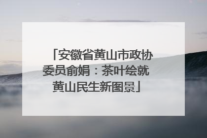 安徽省黄山市政协委员俞娟：茶叶绘就黄山民生新图景
