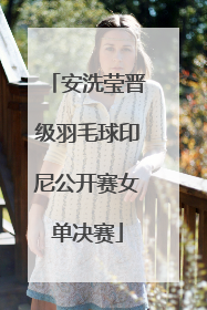 安洗莹晋级羽毛球印尼公开赛女单决赛