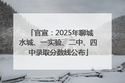 官宣：2025年聊城水城、一实验、二中、四中录取分数线公布