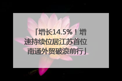 增长14.5%！增速持续位居江苏首位 南通外贸破浪前行