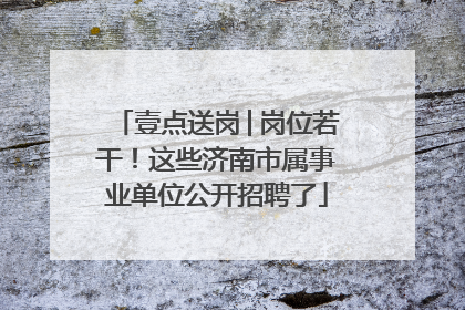 壹点送岗│岗位若干！这些济南市属事业单位公开招聘了