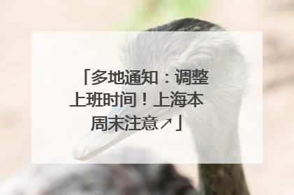 多地通知：调整上班时间！上海本周末注意↗