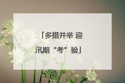 多措并举 迎汛期“考”验