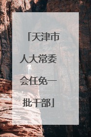 天津市人大常委会任免一批干部