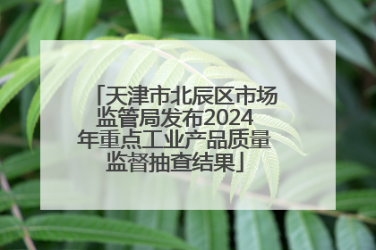 天津市北辰区市场监管局发布2024年重点工业产品质量监督抽查结果