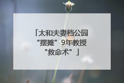 太和夫妻档公园“摆摊”9年教授“救命术”