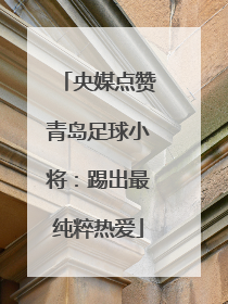 央媒点赞青岛足球小将：踢出最纯粹热爱