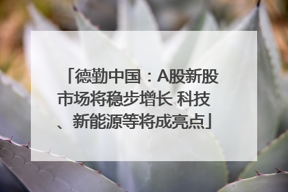 德勤中国：A股新股市场将稳步增长 科技、新能源等将成亮点