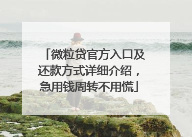 微粒贷官方入口及还款方式详细介绍，急用钱周转不用慌