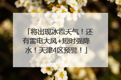 将出现冰雹天气！还有雷电大风+短时强降水！天津4区预警！