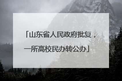 山东省人民政府批复，一所高校民办转公办