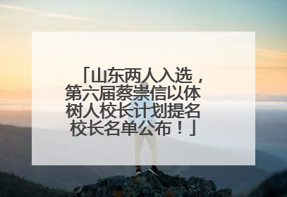 山东两人入选，第六届蔡崇信以体树人校长计划提名校长名单公布！