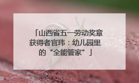 山西省五一劳动奖章获得者官玮：幼儿园里的“全能管家”