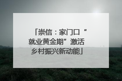 崇信：家门口“就业黄金期”激活乡村振兴新动能