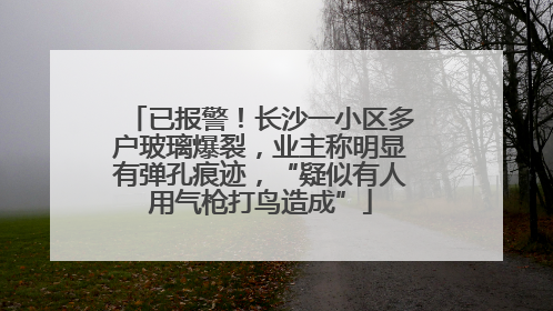 已报警！长沙一小区多户玻璃爆裂，业主称明显有弹孔痕迹，“疑似有人用气枪打鸟造成”