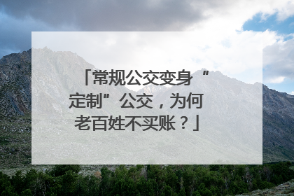 常规公交变身“定制”公交，为何老百姓不买账？