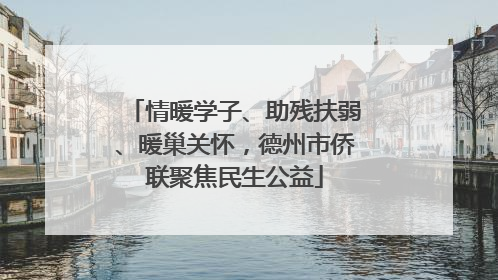 情暖学子、助残扶弱、暖巢关怀，德州市侨联聚焦民生公益