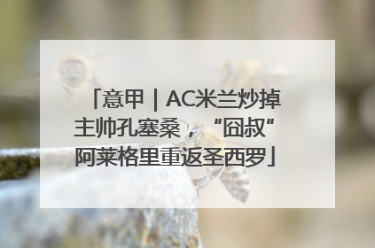 意甲｜AC米兰炒掉主帅孔塞桑，“囧叔”阿莱格里重返圣西罗