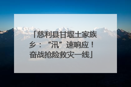 慈利县甘堰土家族乡：“汛”速响应！奋战抢险救灾一线