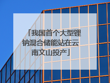 我国首个大型锂钠混合储能站在云南文山投产