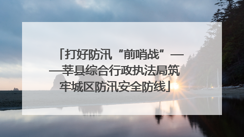 打好防汛“前哨战”——莘县综合行政执法局筑牢城区防汛安全防线