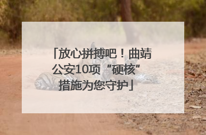 放心拼搏吧！曲靖公安10项“硬核”措施为您守护