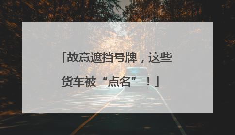 故意遮挡号牌，这些货车被“点名”！