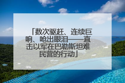 数次驱赶、连续巨响、呛出眼泪——直击以军在巴勒斯坦难民营的行动