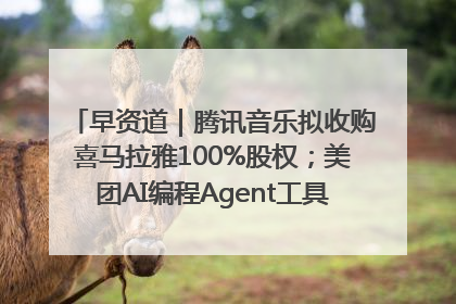 早资道｜腾讯音乐拟收购喜马拉雅100%股权；美团AI编程Agent工具NoCode上线