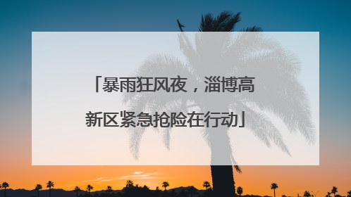 暴雨狂风夜，淄博高新区紧急抢险在行动