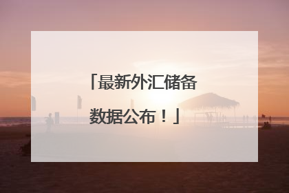 最新外汇储备数据公布！