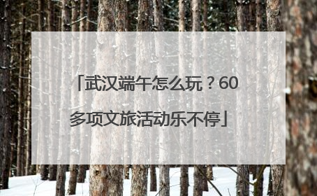 武汉端午怎么玩？60多项文旅活动乐不停