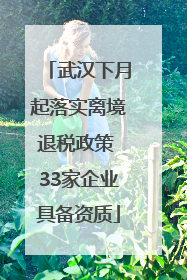 武汉下月起落实离境退税政策 33家企业具备资质