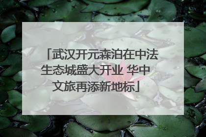 武汉开元森泊在中法生态城盛大开业 华中文旅再添新地标