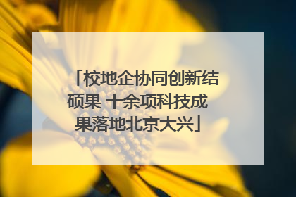 校地企协同创新结硕果 十余项科技成果落地北京大兴
