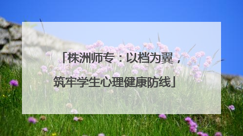 株洲师专：以档为翼，筑牢学生心理健康防线