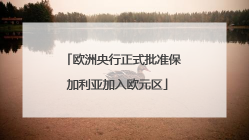 欧洲央行正式批准保加利亚加入欧元区