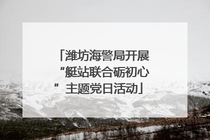 潍坊海警局开展“艇站联合砺初心”主题党日活动