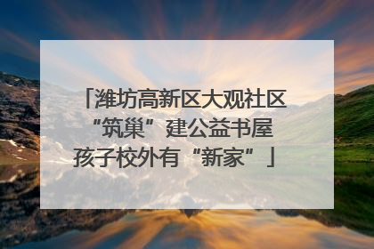 潍坊高新区大观社区“筑巢”建公益书屋 孩子校外有“新家”